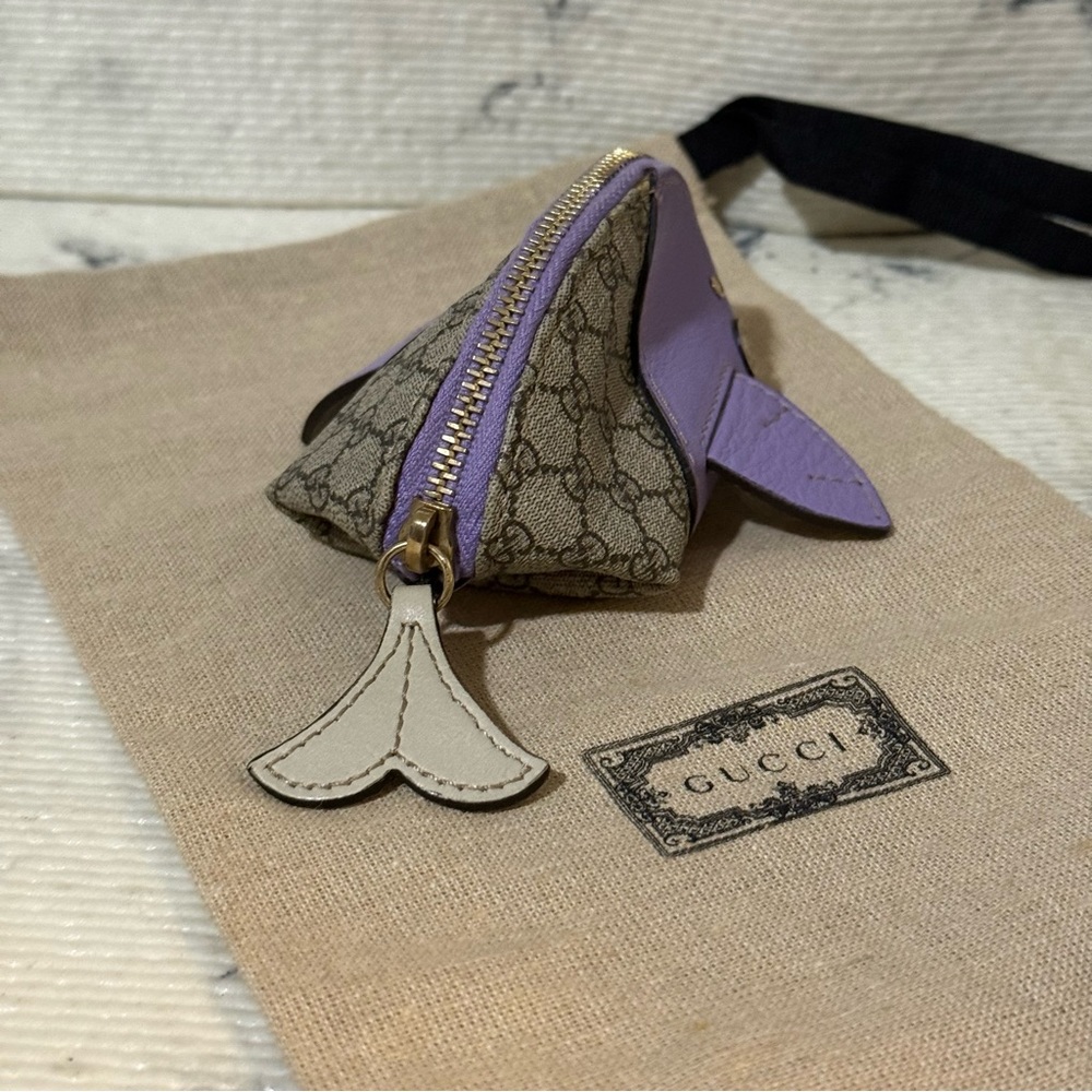 Gucci GG Supreme Monogram Coin Purse Whale: Purple (EUC) - Picture 7 of 15